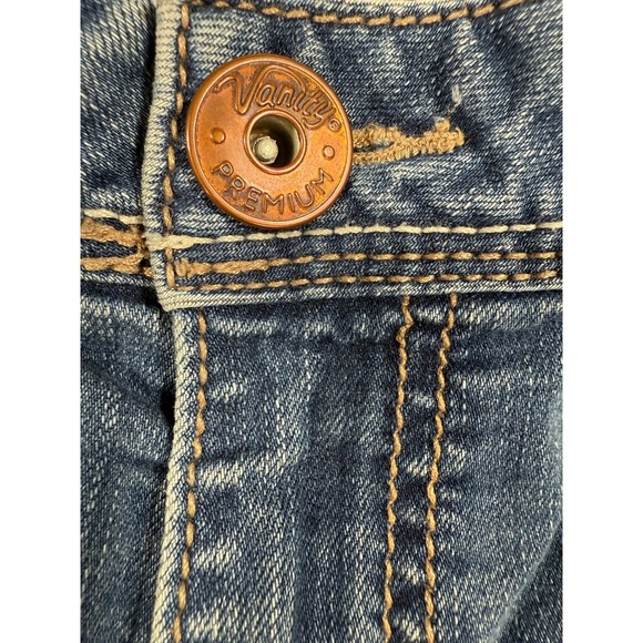 Vanity Wide Leg Bootcut Jeans Blue Medium Wash 32 Waist Stretch Boho Y2K Flare - Picture 4 of 17